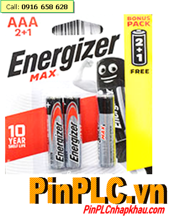 Energizer E92BP3, Pin AAA 1.5v Alkaline Energizer E92BP3 (Vỉ 3viên)